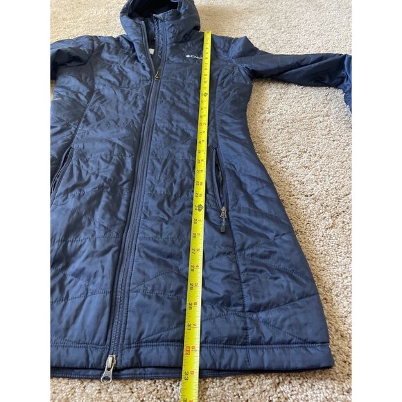 Columbia Woman’s Mighty Lite Hooded Omni Heat Jacket Size XS Dark Blue - Picture 6 of 6